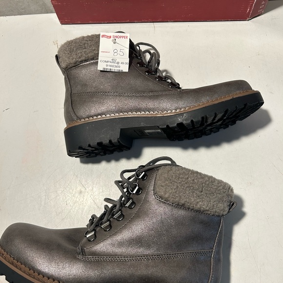 Espirit plat um color leather boots with faux fur size 6.5 NWT - Picture 4 of 6